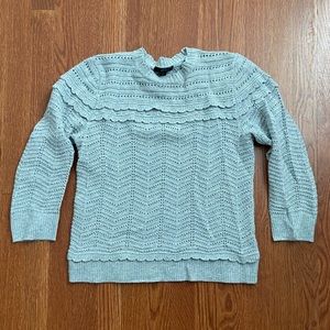 J crew gray ruffle detail sweater